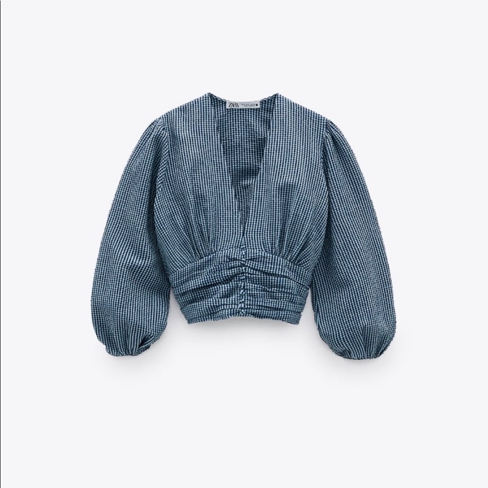 Zara long sleeve v neck blouse